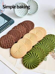 3 件套复古经典饼干、巧克力夹心饼干、果酱饼干切割机、婚礼、生日、家庭 DIY 烘焙工具、印章饼干压模、夹心饼干、果酱饼干切模、柱塞饼干模具、软糖模具、甜点模具 - 淺灰色 - 查看 2