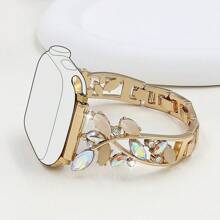 1pc Women's Luxury Cat's Eye Crystal Zinc Alloy Bracelet Strap Band Compatible With Apple Watch Band 38mm 40mm 41mm 42mm 44mm 45mm 49mm (S10 42)Mm (S10 46)Mm,Niche Exquisite Rhinestone Metal Decorative Strap Compatible With Iwatch Series Ultra 2 S10 SE 9 8 7 SE 6 5 4 3 2 1, Fine Women Fashion Watch Accessories, Smart Watch Strap/Band, Unique Personalized And Style Strap, Party, Banquet, Valentine's Day/Mother's Day Gifts,Fashion Accessory