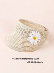 1 pieza Sombrero de sol unisex con decoración floral para bebé/niño pequeño, sombrero de playa de verano