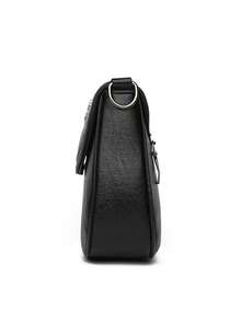 Women Solid Color PU Adjustable Shoulder Strap Shoulder Crossbody Bag - Black - View 4
