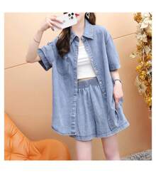Women Denim Two-Piece Outfits