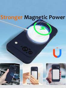 1pc High Quality Magnetic Soft Shockproof Phone Case For Pixel 9Pro XL 9A 9 8 Pro 9 Pro XL 8A Lens Protective Shell Cover With Short Rope - Blue - View 4