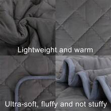 1PC Comforter, Lightweight And Warm Solid Color Quilte - Dark Gray - View 3