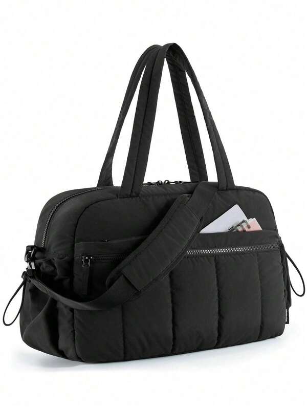 Bolsa de viaje clásica de color liso, sencilla, versátil, multicapa, para mujer, con separación de ropa seca y húmeda, ideal para viajes de fin de semana, viajes de negocios, fitness, deportes y turismo.