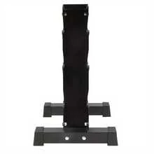 3 - Tier Vertical Hex Dumbbell Rack Storage Stand - Wide Design For Home Gym Fitness - Black - View 3