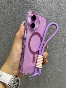 Compatible With IPhone 16 Phone Case, Purple Rainbow Candy, Magnetic Transparent Hard Shell Protective Case Compatible With IPhone 16 Pro Max, Shockproof Bumper Design Compatible With IPhone 14, 13, 16 Pro, 16 Plus Waterproof Anti-Fall Scratch Resistant