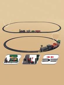 1 Set realistisch elektrische klassische Zugstrecke Bausatz Modelleisenbahnspielzeug Set, zufällige bunte Zubehörteile