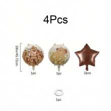 4pcs/5pcs/6pcs Capybara And Star Happy Birthday Balloon Set, Suitable For Animal Theme Party, Birthday Party Supplies - Multicolor - View 10