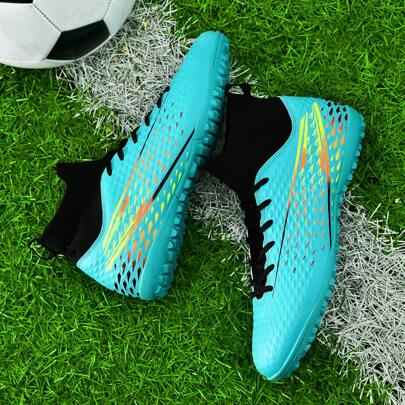 Multi-Purpose Outdoor Sports Cleats Shoes For Football, Baseball, Soccer For Men & Women, Comfortable, Slip-Resistant, Professional Leather High-Top Shoes For Youth, Training & World Cup Matches