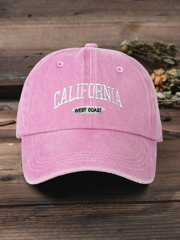 1 Stück unisex Y2K-Stil bestickte "California West Coast" gewaschene Baseballkappe, Outdoor-Sonnenschutz, geeignet für Sport, Pendeln, Alltag