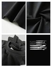 Men's Outdoor - American - Pride T - Shirt, 100% Cotton, 220g - Black - View 4