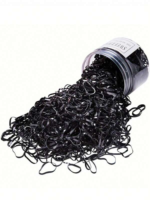 500/1000pcs Simple High Elastic Mini Hair Rubber Bands Set, Cute Mini Hair Accessories