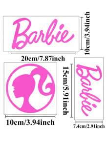 Barbie 3PCS Official Retro Logo Vinyl Decal Sticker - Waterproof & UV Resistant Car Decal - Aesthetic Accessory For Laptop, Tumbler, Phone Case - Easy Apply & Remove, No Residue - Personalize Your World With Iconic Barbiecore Fashion - Perfect Birthday Gift For & Women, Holiday Stocking Stuffer.
