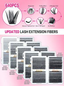 RITALASH RITALASH 640pcs/800pcs D Curl Individual Cluster Lashes 17 Styles Book Clusters DIY False Eyelash Extension Mix Length Natural And Comfortable False Eyelashes At Home For Daily Life&Dates And Party
