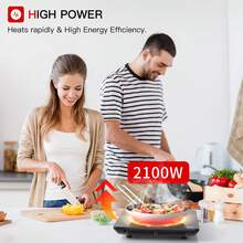 MAXPOWER IsEasy Single Induction Cooker 2100W Portable Induction Hob With Slim Black Crystal Panel Body, Induction Plate With 9 Power Levels Setting, Max & Min Function, 8-Hours Timer, Lock (WQ-8030) - UK Plug(220-240V) - View 6
