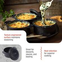 Victoria Cookware 迷你 Cocotte 感應鑄鐵搪瓷 10 厘米✅24/48 小時內發貨✅0.3 升，1-2 份，不含 PTFE 和 PFOA，Victoria，VIC-39202，黑色 - 黑色 - 查看 3