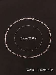 1pc Unisex Stainless Steel Polished Chain Necklace - [Similar To Necklace 82]