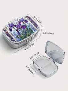 1 Stück tragbare Schmuckbox mit Iris-Muster, Mini elegante Schmuckbox/Pillendose, ideal als Geschenk zum Geburtstag, Party, Jahrestag, für Familie/Freunde/Partner/Freundin