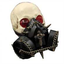 Steampunk Spike Punk Goth Gas Mask Men/Women Cosplay Costume Masquerade Mask - Black - View 6