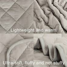1PC Comforter, Lightweight And Warm Solid Color Quilte - Ash - View 3