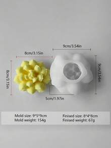 3D Succulent Silicone Mold For Candles And Aromatherapy - DIY Craft & Ceramic Making Tool - White - View 14