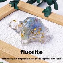 1 pièce Statue de tortue en cristal naturel, pierre de Reiki, figurine de tortue, amulette, sculpture Feng Shui pour la décoration de la maison et du bureau