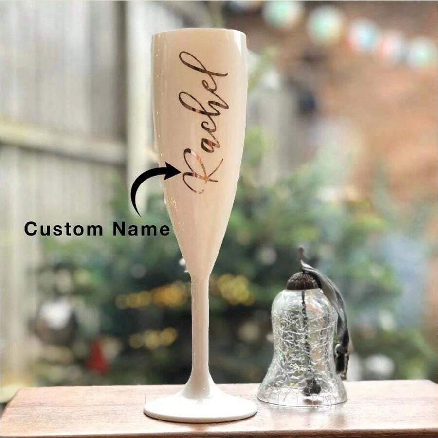 1 chiếc ly sâm panh nhựa acrylic trắng khắc tên cá nhân, quà tặng cho tiệc cưới, ly cho phù dâu, ly cho tiệc độc thân, trang trí đám cưới, thời trang, dễ thương, nhiều màu sắc, có thể tùy chỉnh, độc đáo, món quà lý tưởng cho bạn bè, con trai, con gái, học sinh, nhân viên, trẻ em, trường học, gia đình, văn phòng. - nhiều màu - Xem 1
