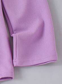 2 piezas Conjunto casual de bebé/niña con top de tirantes de colorblock y pantalones rectos lisos, para verano