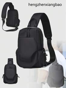 1 Pc Multi-Pocket Nylon Crossbody Bag Shoulder Bag Chest Bag Anti-Theft Lightweight Suitable For Travel Shopping Leisure