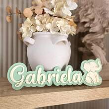 Etiquetas de nombre de acrílico, etiquetas de nombre de margarita de doble capa, letreros con forma de flor/mariposa/elefante, decoraciones de pared personalizadas para dormitorios y guarderías de niños, letreros personalizables para cumpleaños y eventos, etiquetas de nombre vintage, etiquetas de nombre para niñas, decoraciones para habitaciones y fiestas, impresión de patrones, multifuncional, elegante, adecuado para oficina, Día de San Valentín, Día de la Madre, bodas, inauguración de la casa y otras ocasiones. - Multicolor - Ver 7