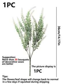 1pc/3pcs/5pcs Simulated Green Plant Flocked Lavender Bouquet, Plastic Fake Flowers For DIY Home, Outdoors, Garden, Living Room, Bedroom, Vase Decor, Wedding Bridal Bouquet