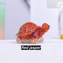 1 pièce Statue de tortue en cristal naturel, pierre de Reiki, figurine de tortue, amulette, sculpture Feng Shui pour la décoration de la maison et du bureau