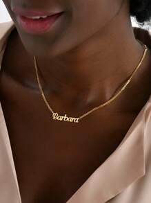 Personalisierte Namenskette mit Kubakette, 18K Goldnamenskette, individualisierter Schmuck mit Namen, Geschenk für Frauen zum Valentinstag, Geburtstag, Weihnachten, personalisiertes Geschenk für Frauen