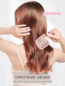 1pc Hollow Arc Mosquito Coil Comb, Purple And Pink Rake Comb For Men And Women, Massage Comb, Smooth Hair Comb - Mauve Purple - View 11