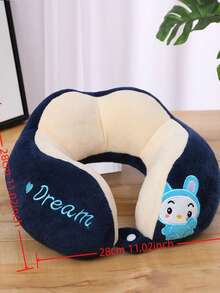 刺繡U型旅行枕頸部保護枕，成人便攜式辦公室開車頸枕