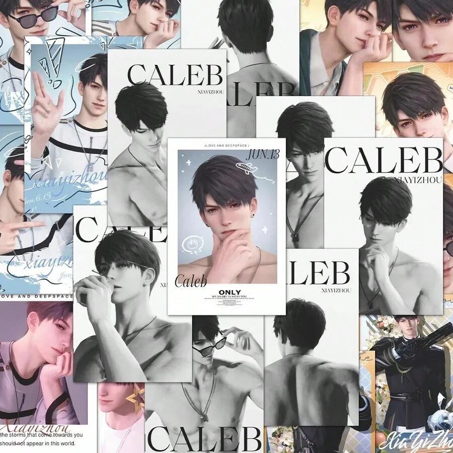 53Pcs Game Love And Deepspace Card Stickers Q Version Caleb Waterproof Decals For DIY Phone Luggage Laptop Guitar Fans Gift,School Supplies,Back To School - Multicolor - View 1