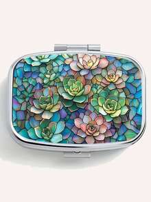 1 Stück tragbare Schmuckbox mit Iris-Muster, Mini elegante Schmuckbox/Pillendose, ideal als Geschenk zum Geburtstag, Party, Jahrestag, für Familie/Freunde/Partner/Freundin