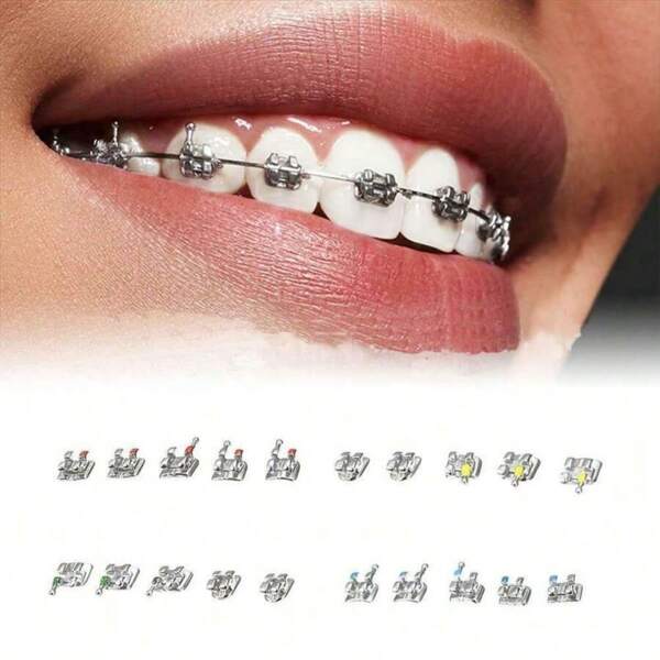 1 pezzo Orecchino per denti in metallo semplice di moda in colore casuale, adatto per varie forme dei denti, migliora l autofiducia e l'attrattiva del sorriso