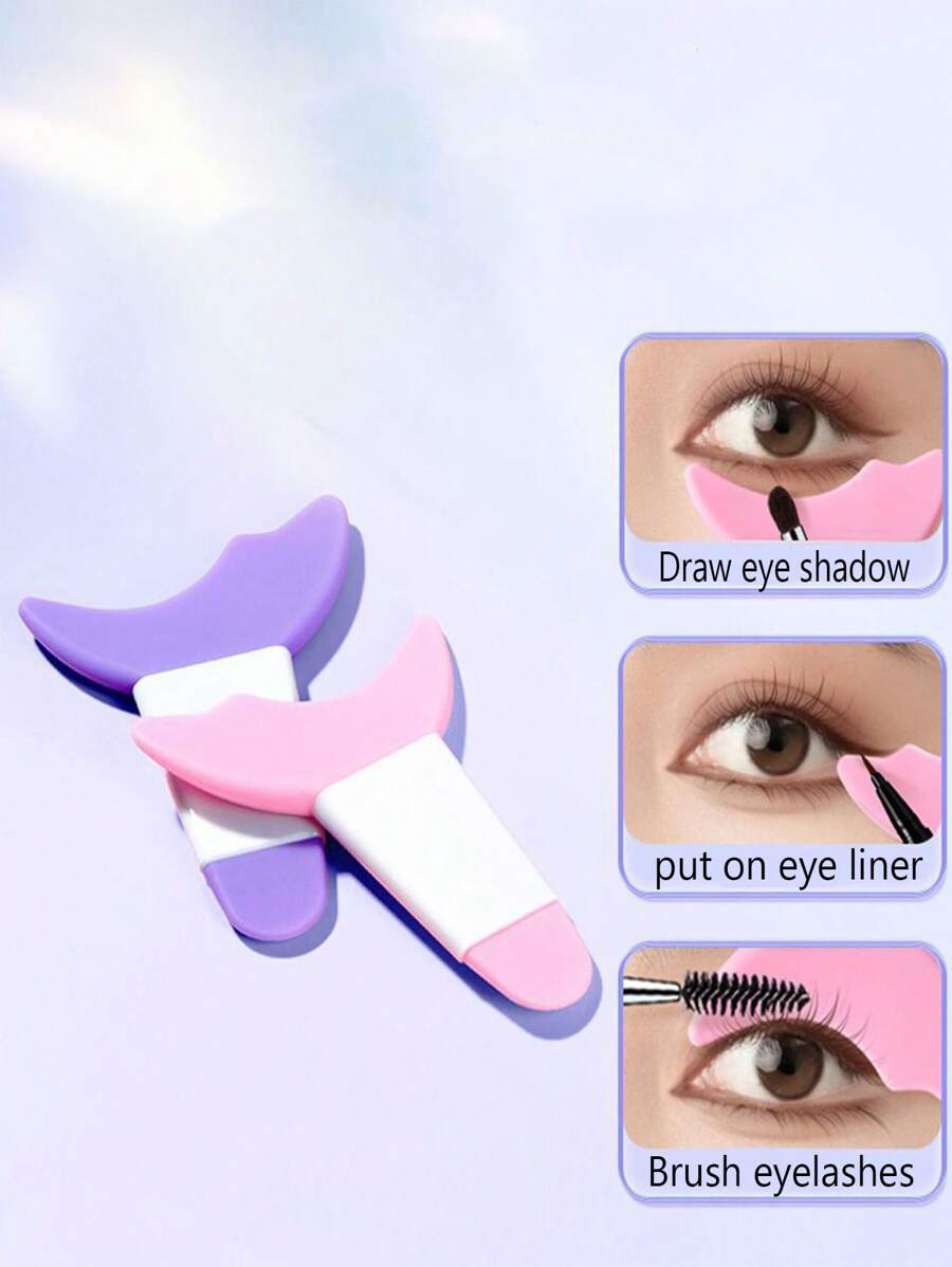 1 pezzo di nuovo accessorio per la pittura dell'eyeliner, barriera in silicone a forma di mezzaluna, accessorio multifunzione per la bellezza, trucco, economico, decorazione della stanza, toeletta, viaggio, camera da letto, accessori per il trucco