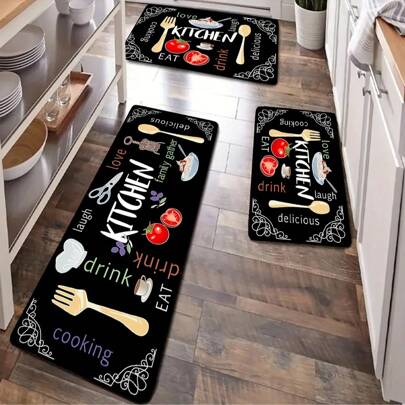 Anti-Fouling Kitchen Carpet, Anti-Slip Water Absorption Memory Foam Pad, Waterproof Soft Buffer Fatigue-Proof Carpet, Corridor Carpet, Living Room Bedroom Carpet, Quick Drying Machine Washable Kitchen Corridor Bathroom Sink Laundry Carpet