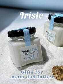 Irisle 1 bucată 1,6 oz/46 g Set de lumânări pentru masaj cu ceară de soia, ser de corp Irisle, set cadou parfumat pentru ritual romantic DIY, decor cameră,