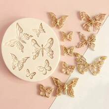 Oval Shape Butterfly Pattern Fondant Cake Baking Mold Chocolate Candy DIY Molds Cake Decoration Tools Kitchen Accessories - Multicolor - View 1