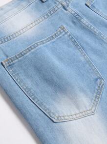 Jeans slim fit in denim slavato e consumato di stile europeo e americano, da uomo