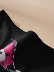 3 Packungen Damen Sexy Spitzen Lippen Muster & Süßer Bär Dekor Bequeme Slips Unterwäsche - Schwarz - Übersicht 6