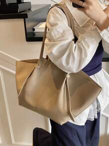Fashionable Simple Large Capacity Shoulder Bag, High-End Litchi Texture, 2025 New Underarm Small Bag, Versatile Commuter Tote Bag