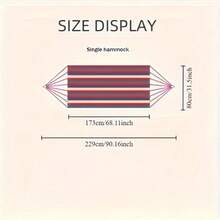 Hamaca para exteriores de gran resistencia, con capacidad de 450 lbs, durable y portátil, incluye correas para árboles y bolsa de transporte, apta para camping, patio, jardín y uso en interiores - tela roja, 102.36x31.5 pulgadas