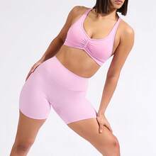 High-Intensity Bare Sensation YogaTBackless Bra Push-Up Shockproof Halter Neck Beautiful Back Sports Bra Fitness Wear