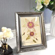 1pc Retro Style Picture Frames For Wall And Table,White Golden Silvery Dark Gray Rose Color,Suitable For 3.5x5in/4x6in/5x7in/6x8in/8x10in/A4 Photo Paper Exquisite Room Decor And Beautiful Wall Decor,Suitable For Various Indoor Scenes Such As Bedrooms, Offices, Restaurants, Corridors, Etc.,As A Gift For Mother's Day, Father's Day, Halloween, Christmas, New Year. Without Cardboard And Photo Paper