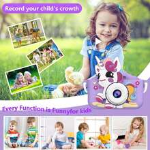 儿童自拍相机，适合 3-9 岁男孩的圣诞生日礼物，适合幼儿的高清数码摄像机，适合 6 7 8 岁男孩的便携式玩具