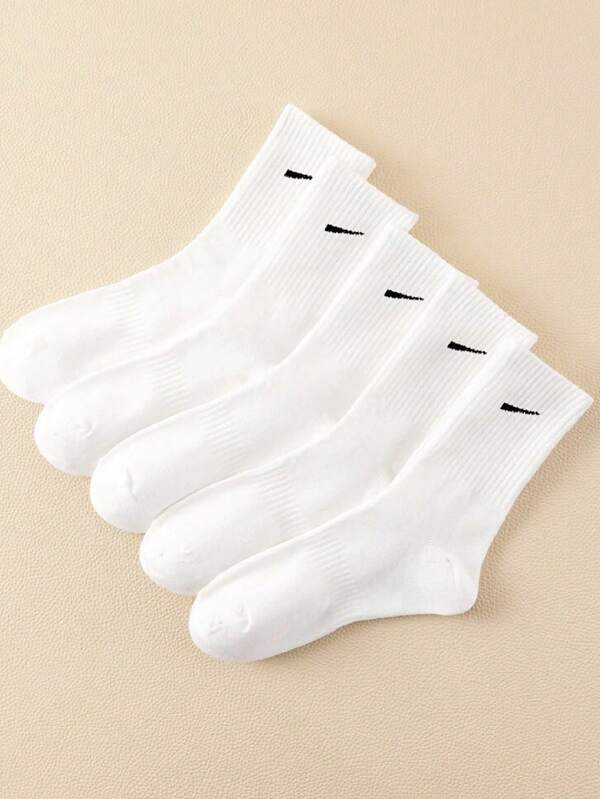 1/5/10/20/30 Pairs Comfortable & Versatile Solid Color Breathable, Odor-Resistant, Moisture-Wicking Sports Socks
